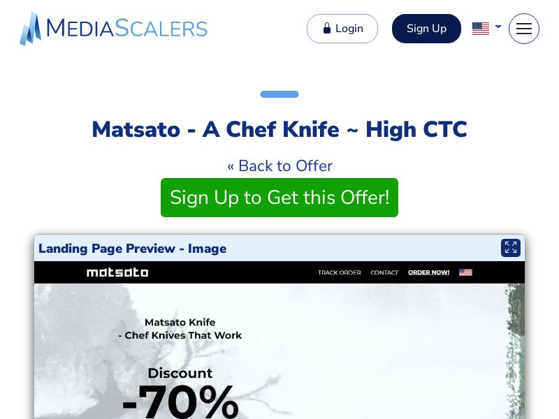 Matsato - A Chef Knife ~ High CTC {+Advertorial, DTC, Alt-Landers} (Event Tracking) [US, DE, CA, AU, UK, FR, IL, +44 More]