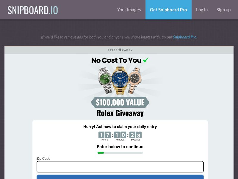 PrizeZappy - Rolex Giveaway US - SOI *PREFILL*