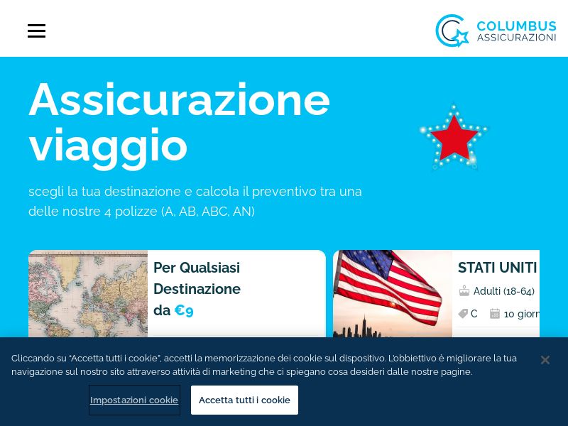 [WEB+MOB] Columbus Assicurazioni /IT - Revshare up to 10.80%