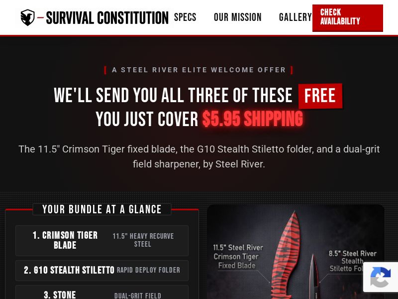 FREE: Crimson Tiger Fixed-Blade [F+S+Rebill] - CPA (Survival & Tactical)