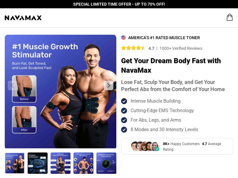 ! NEW OFFER - NavaMax ABS Stimulator - DTC [INTL] (Social,Banner,Native,Push,SEO,Search,Brand Bidding) - CPA