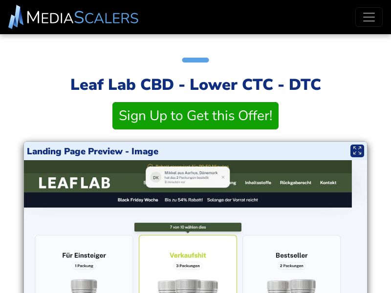 Leaf Lab CBD - Lower CTC - DTC (Event Tracking) [CH]
