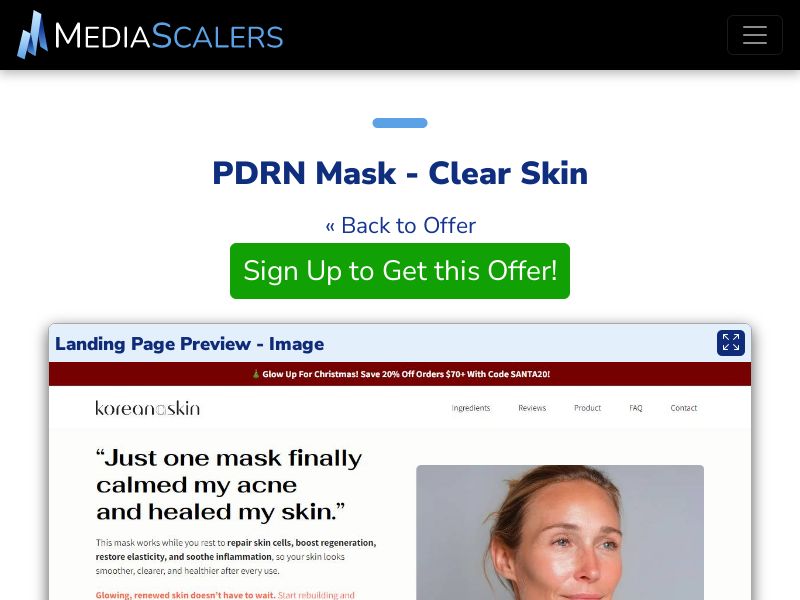 PDRN Mask - Clear Skin [US, DE, CA, AU, UK]