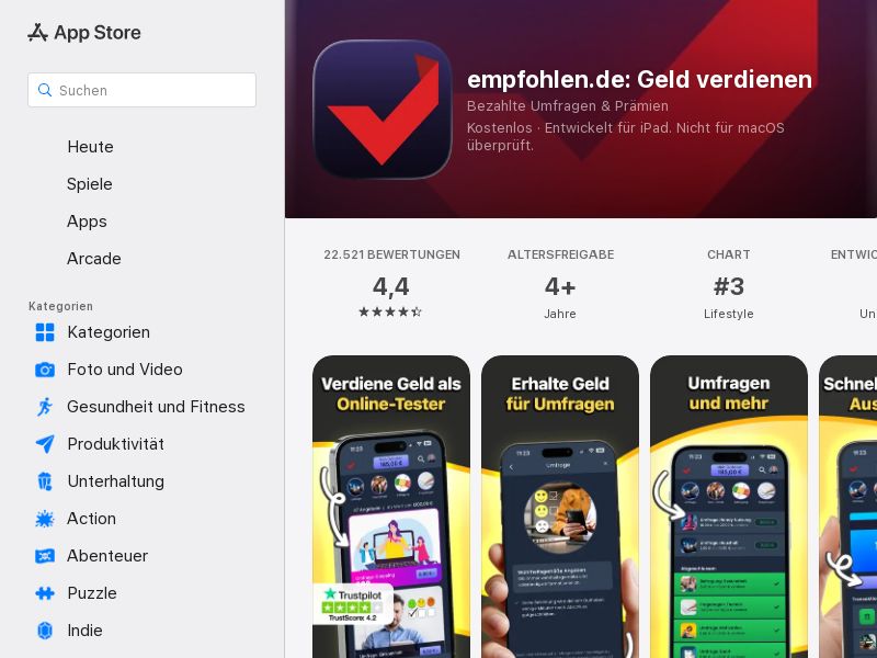 empfohlen.de - DE, AT CH - CPA - iOS - Content, Paid Social (Pre-approval Required)