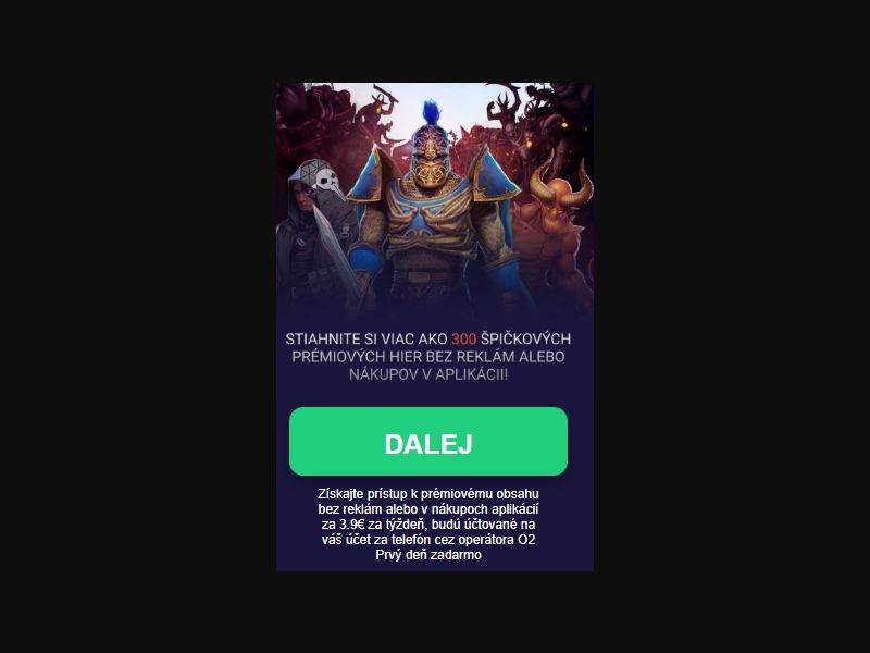 [MOB] 300 Games /SK [O2] 2 Click [paying for all users]