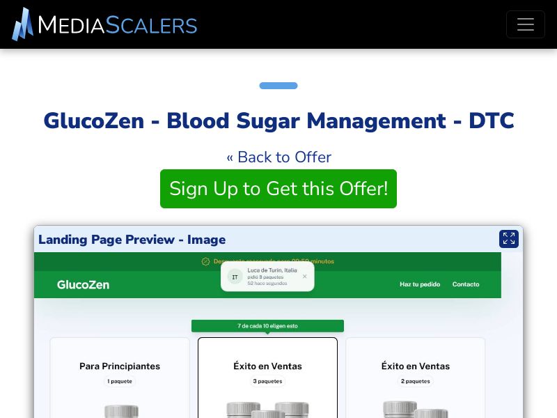 GlucoZen - Blood Sugar Management - DTC (Event Tracking) [ES]