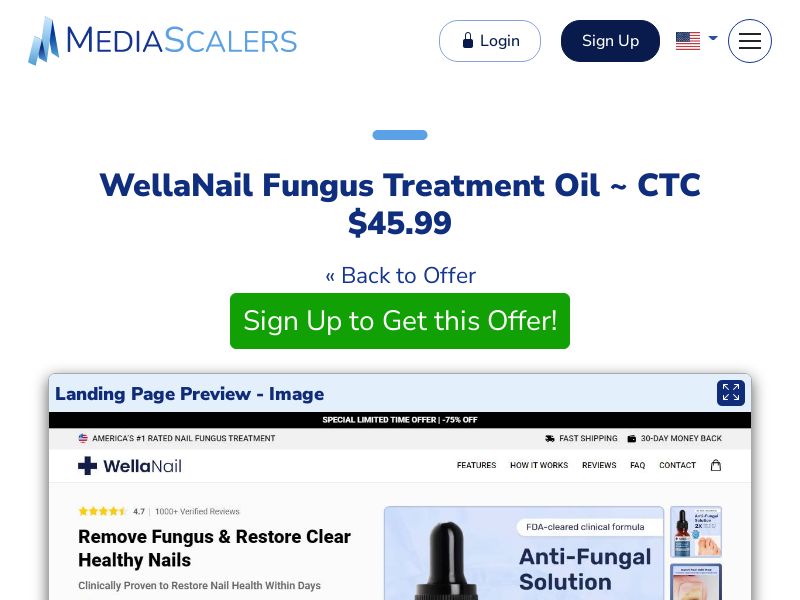 WellaNail Fungus Treatment Oil ~ CTC $45.99 {+Advertorial, DTC, Alt-Landers} (Event Tracking) [US, DE, CA, AU, UK, FR, IL, +232 More]