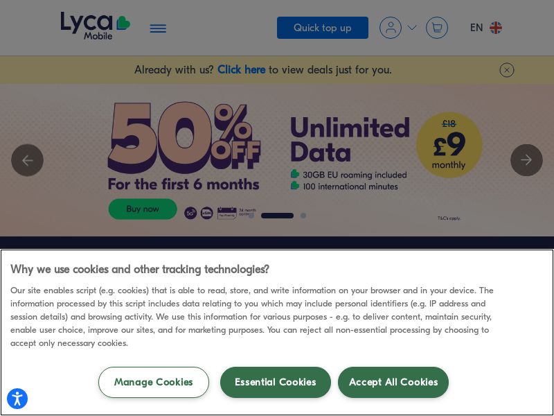 LycaMobile.co.uk Ecommerce CPA - United Kingdom
