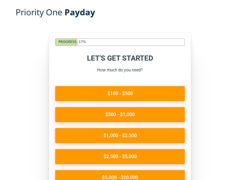 Priority One Payday - Loans up to $50k - RevShare (US)