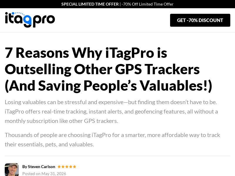 iTagPro GPS Air Tag - Advertorial [INTL] (Social,Banner,Native,Push,SEO,Search,Brand Bidding) - CPA