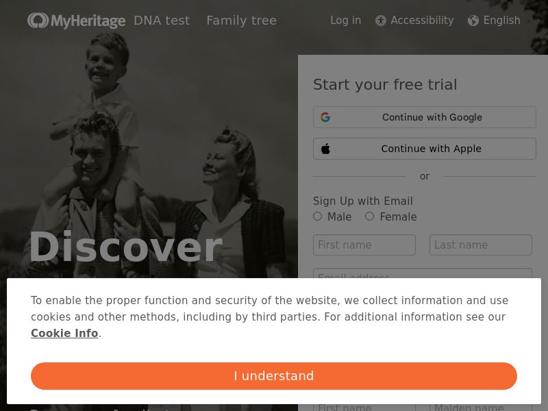MyHeritage - 14 Day Free Trial CPL [UK,US,CA,AU]