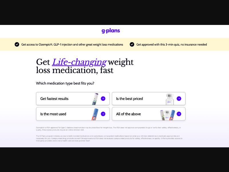 [WEB+MOB] G-PLANS - GLP-1 MEDICATION - TELEHEALTH - US - CPS