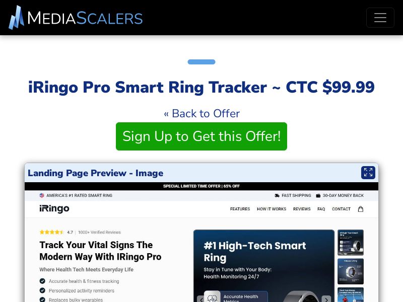 iRingo Pro Smart Ring Tracker ~ CTC $99.99 {+Advertorial, DTC, Alt-Landers} [US, DE, CA, AU, UK, FR, IL, +232 More]