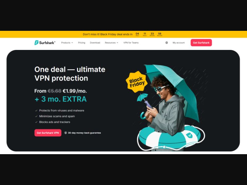 [WEB+MOB] Surfshark VPN – 83% Off – Surfsharks Birthday Promo /International RevShare 60%