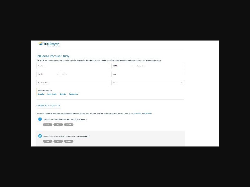 Clinical Trial Search - Flu Vaccine 65+ - CPL (US)