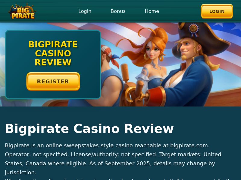 Bigpirate Casino - US