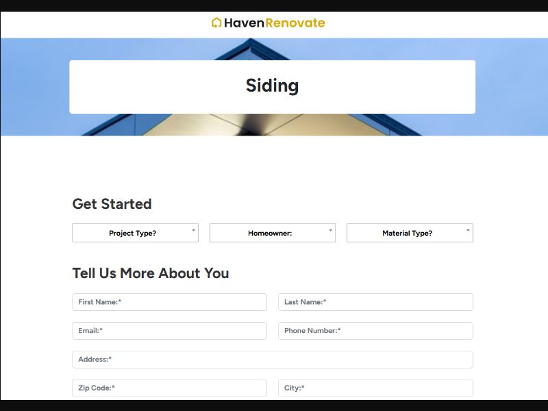 [WEB+MOB] HavenRenovate® - Siding /US SOI RevShare