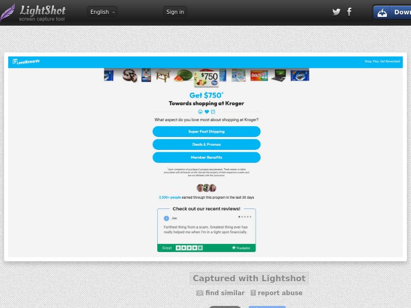 Rewards US - Flash Poll - Dynamic - Kroger $750 Shopping - CPL | US