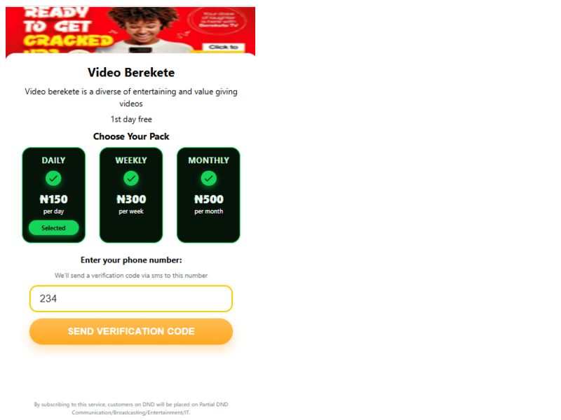 Video berekete Evina MTN