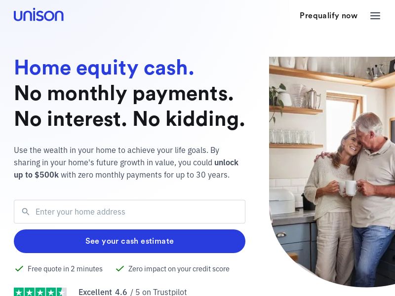 Unison Equity Sharing Agreement - US (State Targeted) Web CPL (Pre-approval Required)