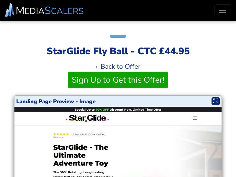 StarGlide Fly Ball - CTC £44.95 {+Advertorial, Alt-Landers} (Event Tracking) [UK]
