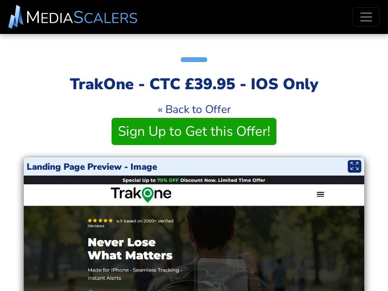 TrakOne - CTC £39.95 - IOS Only {+DTC, Alt-Landers} (Event Tracking) [UK]