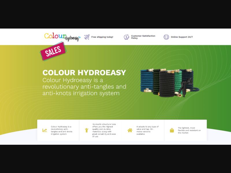 [WEB+MOB] Colour Hydroeasy Irrigation system /International (112 GEOs) CPS *FB/TikTok/Google/Taboola Pixel*