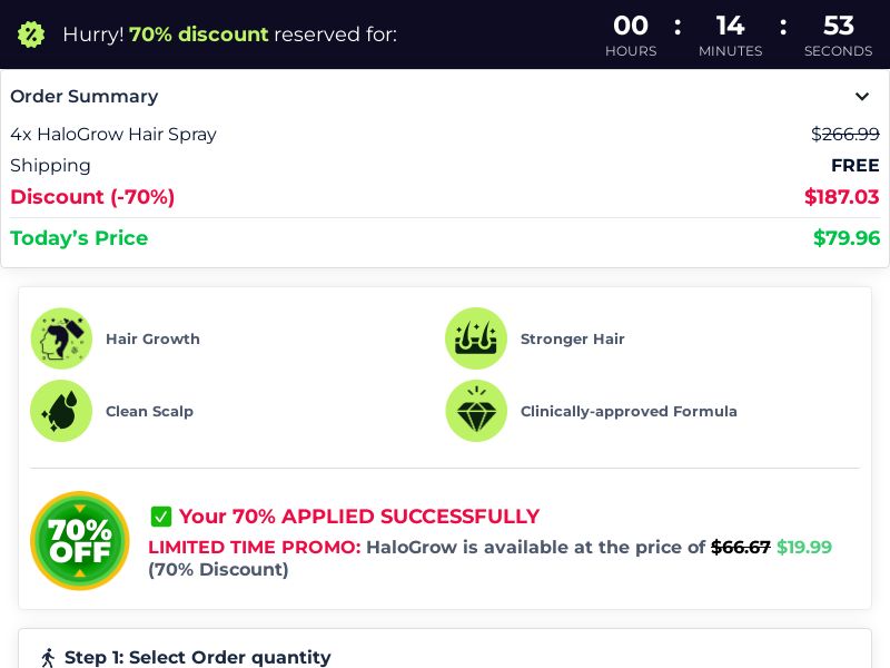 ! HOT OFFER - HaloGrow Hairspray Male - DTC [INTL] (Social,Banner,Native,Push,SEO,Search) - CPA {No BrandBidding}