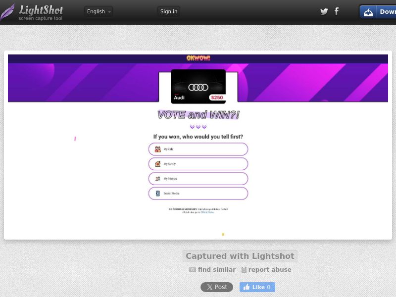 OkWOW- $250 Audi - Social - SOI | US