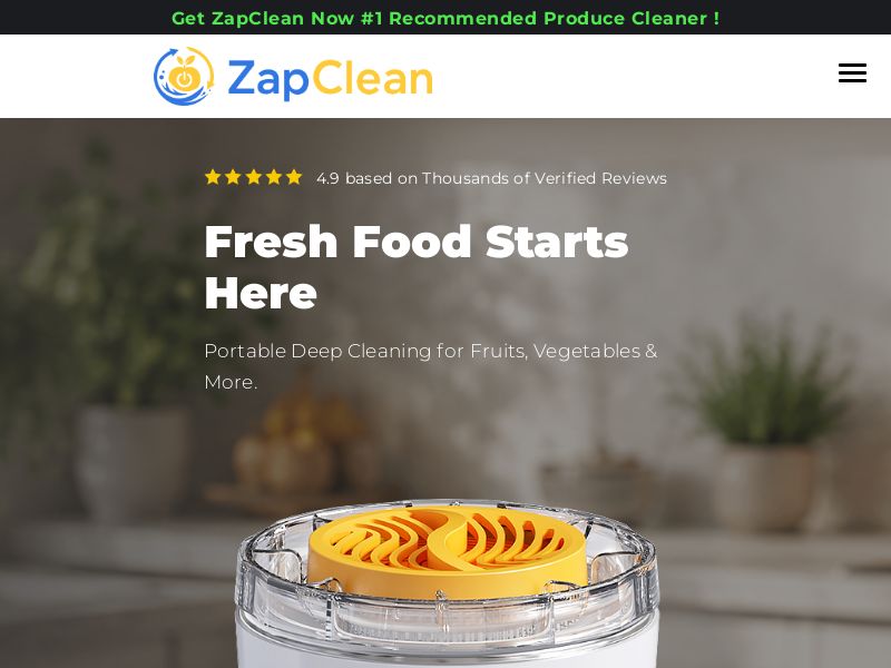 ! NEW OFFER - ZapClean Produce Cleaner - Product Page [US,UK,AU] (Social,Banner,Native,Push,SEO,Search,Brand Bidding) - CPA