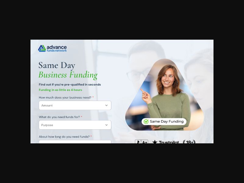 Advance Funds Network - Small Business Loans - CPL (US,CA)