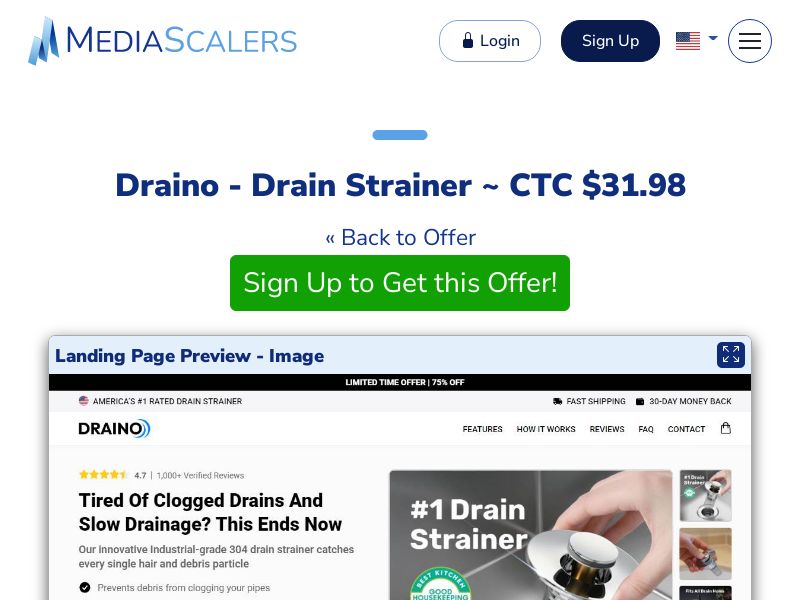 Draino - Drain Strainer ~ CTC $31.98 {+DTC, Alt-Landers} (Event Tracking) [US, DE, CA, AU, UK, FR, IL, +232 More]