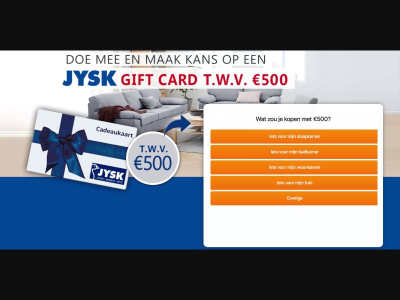 NL - Quiztionnaire - JYSK Giftcard - (CPL)