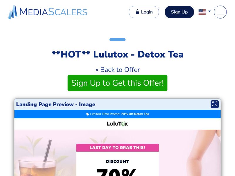 Lulutox - Detox Tea {+Advertorial, DTC, Multi-Lang, Alt-Landers} (Event Tracking) [US, DE, CA, AU, UK, FR, IL, +232 More]