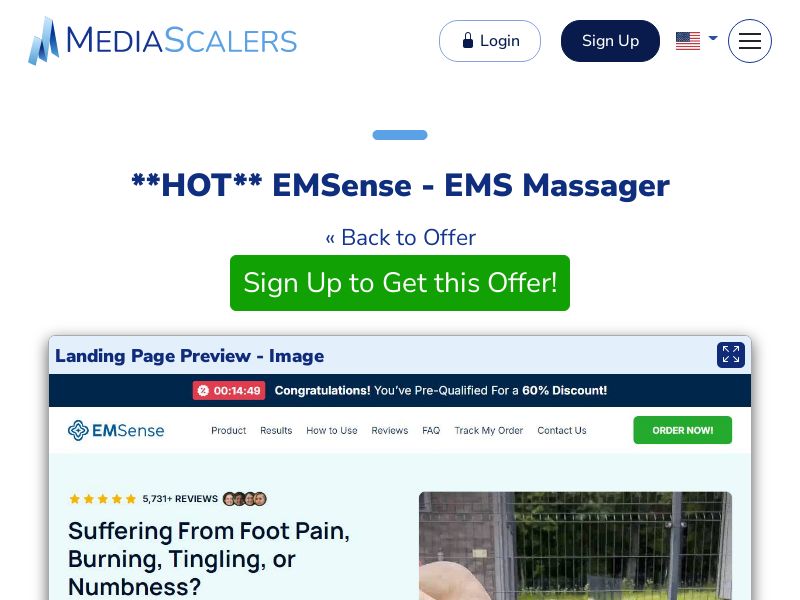 EMSense - EMS Massager {+Advertorial, DTC, Multi-Lang, Alt-Landers} (Event Tracking) [US, DE, CA, AU, UK, FR, IL, +232 More]