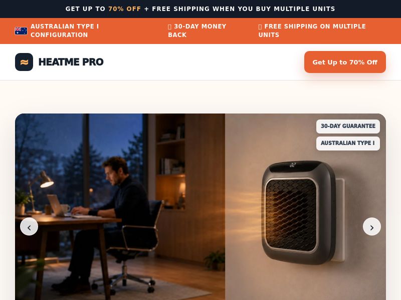 ! NEW OFFER - HeatMe Pro Personal-Area Heater - DTC [AU] (Social,Banner,Native,Push,SEO,Search,Brand Bidding) - CPA