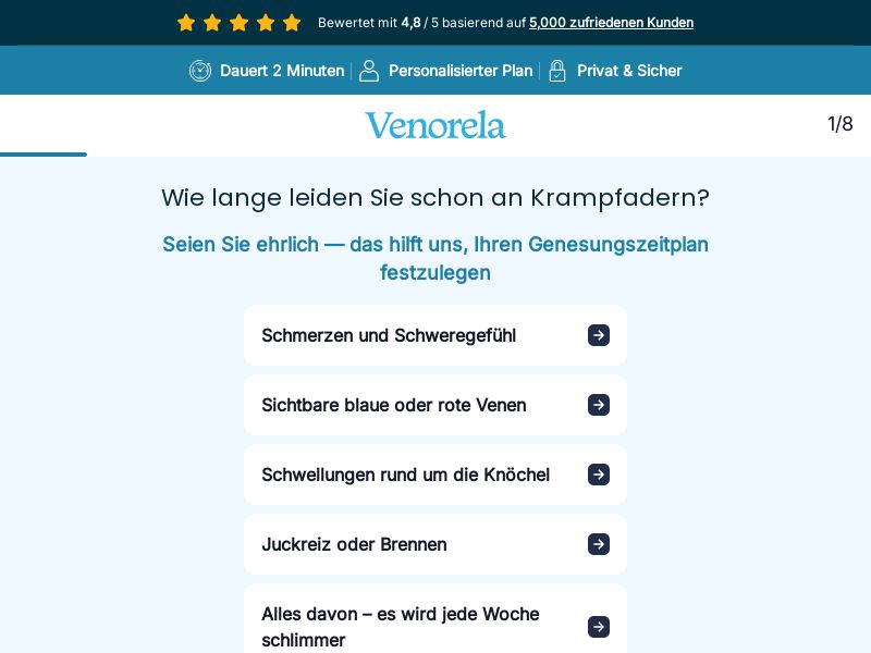 Venorela Varicose Veins - Quiz LP [MULTI-GEO] (Banner,Native,Social,Search,SEO,Brand Bidding) - CPA 