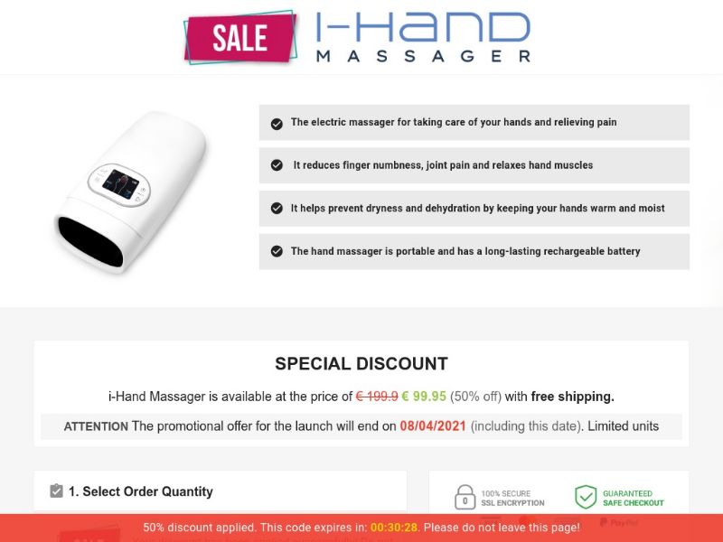 [WEB+MOB] I-Hand Massager /International (112 GEOs) CPS *FB/TikTok/Google/Taboola Pixel*