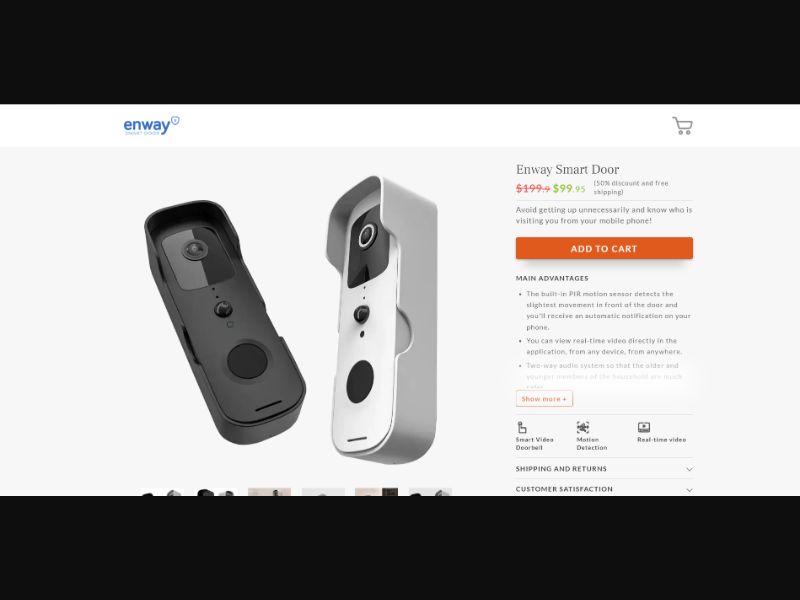 [WEB+MOB] Enway Smart Door – Security Bell /International (112 GEOs) CPS *FB/TT/Google/Taboola Pixel* [Approval Required]