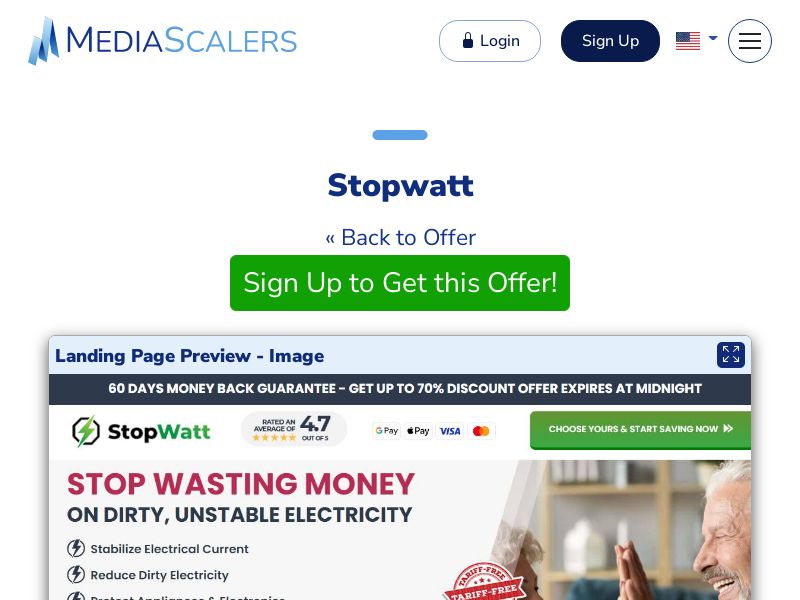 Stopwatt {+Advertorial, DTC, VSL} [US]