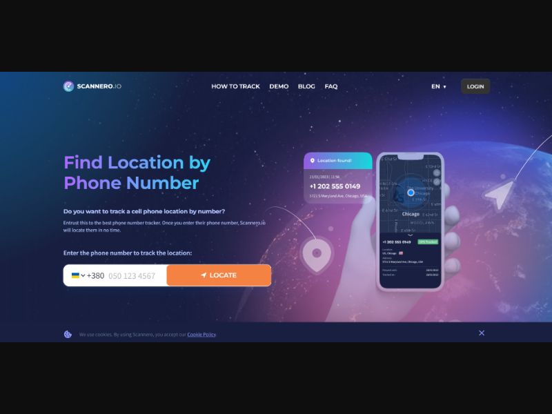 [WEB+MOB] Scannero - Phone tracking App /International (224 GEOs) CC Submit