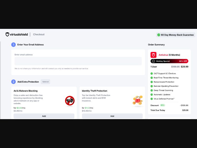 [WEB+MOB] Virtual Shield - Antivirus - DTC $29.99 (6 Months Plan) US/CA/UK CPS
