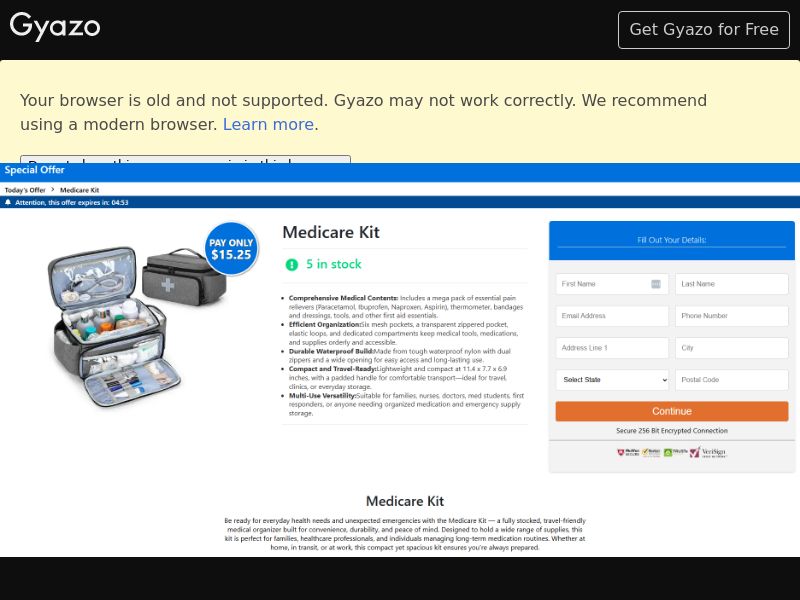 Medicare Kit - CC Submit | US