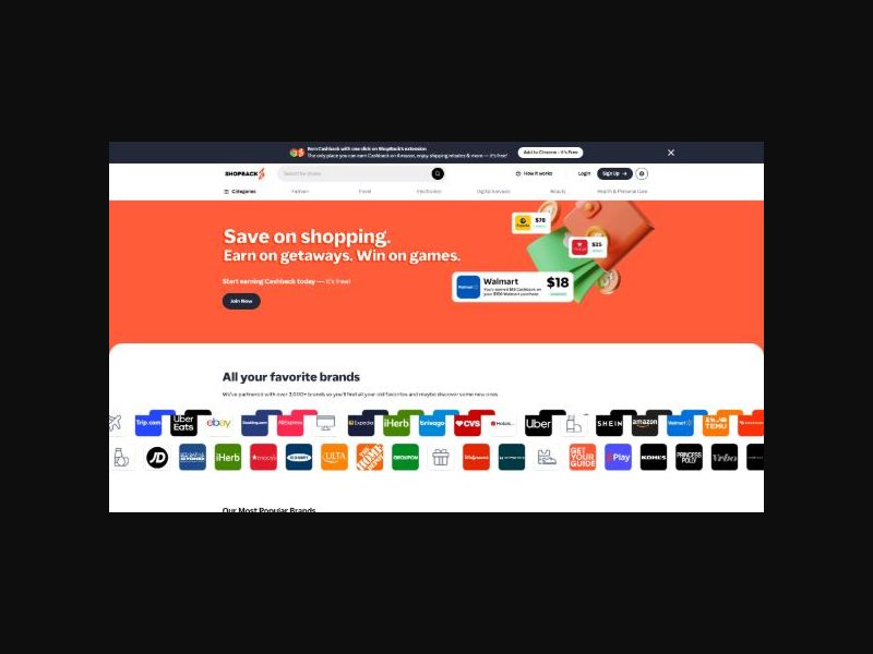 ShopBack - Cashback Extension Install - CPA (US)