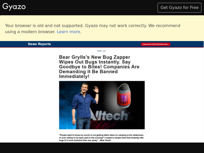 Bear Grylls ZapNado Bug Zapper (Pre-Lander) - US