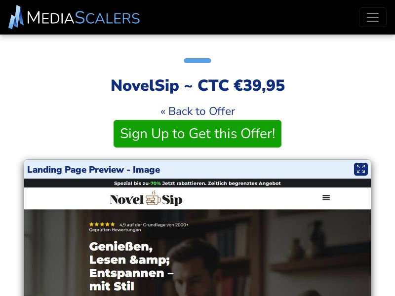 NovelSip ~ CTC €39,95 {+Advertorial, DTC, Alt-Landers} (Event Tracking) [DE, AT]