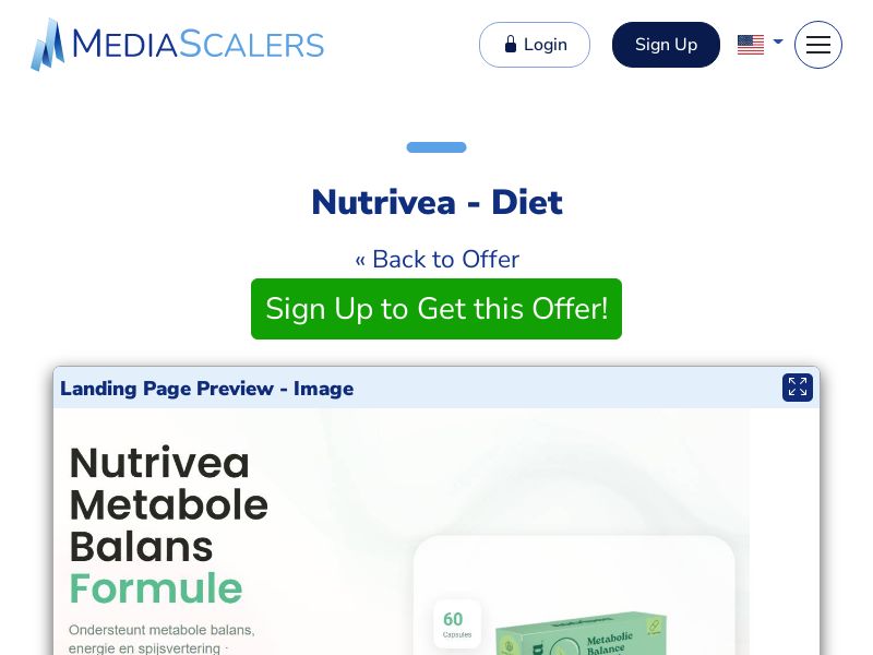 Nutrivea - Diet {+DTC, Quiz, Alt-Landers} (Event Tracking) [NL, BE]