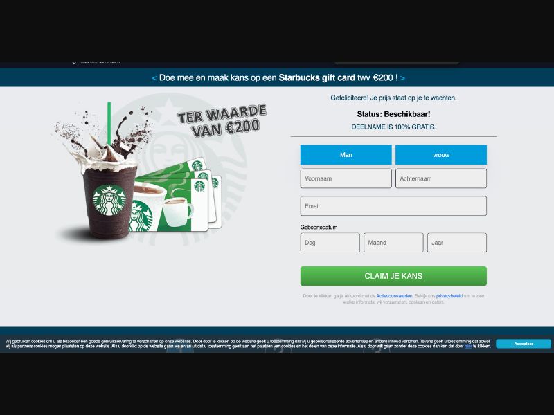 NL - Quiztionnaire - Starbucks FB - (CPL)