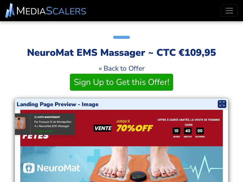 NeuroMat EMS Massager ~ CTC €109,95 {+DTC, Alt-Landers} (Event Tracking) [FR]