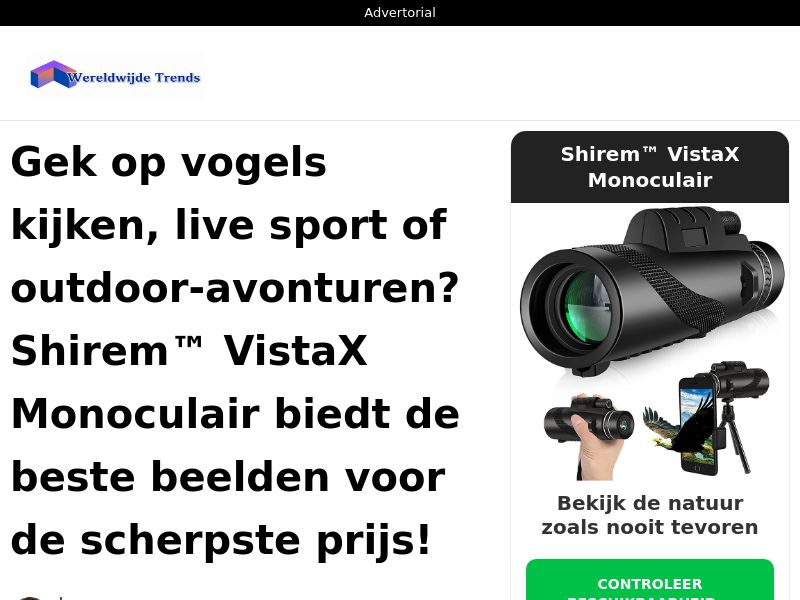 Shirem VistaX Monocular - Advertorial [Multi-GEO] (Social,Banner,Native,Push,SEO,Search,Brand Bidding) - CPA